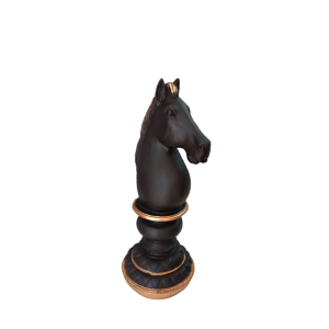 Escultura Decorativa Em Resina Cavalo Xadrez