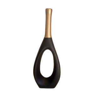Vaso Preto Vazado Decorativo