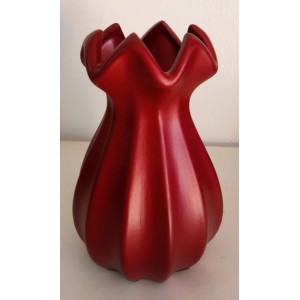 VASO DE CERÂMICA REDONDO VERMELHO