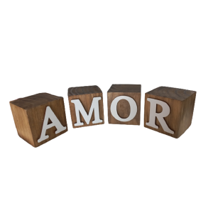 Cubo De Madeira Pinus- Amor