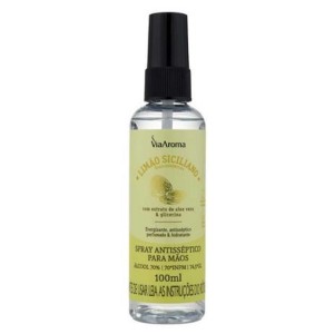 Spray Antisséptico Para Mãos - Limão Siciliano 100 ml Via Aroma