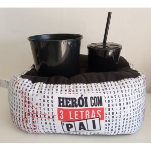 ALMOFADA DE PIPOCA INDIVIDUAL PAI HEROI COM TRES LETRAS