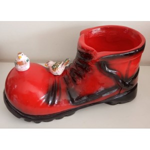 BOTINA COM PASSARINHO EM GESSO