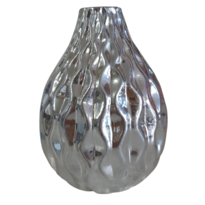 VASO DE CERÂMICA PRATEADO