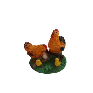 GALINHA FAMÍLIA- CAIPIRA DECORATIVA DE RESINA