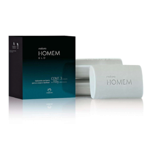 Sabonete em Barra Para Corpo e Barbear Natura Homem Elo- 3un