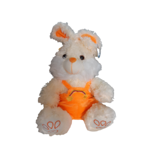 COELHO DE PELUCIA COM MACACAO LARANJA